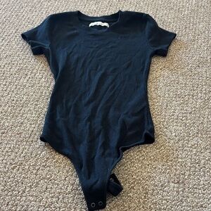 Abercrombie & Fitch Black Womens Ribbed Bodysuit